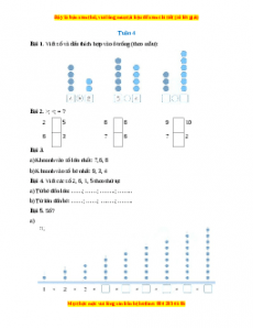 Bài tập cuối tuần Toán lớp 1 Tuần 4 Cánh diều (có lời giải)