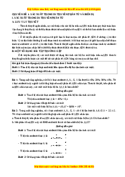 Phương pháp giải toán xác suất Sinh Học - Phan Khắc Nghệ cực hay
