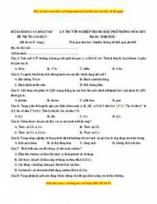 Đề thi thử THPT  Môn Sinh học  lần 1 năm 2023