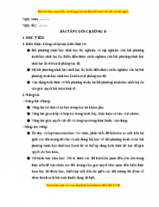 Giáo án Bài tập ôn tập chương 3 Toán 10 Cánh diều