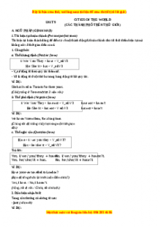 Phần I - Unit 9:CITIES OF THE WORLD - Chương trình thí điểm