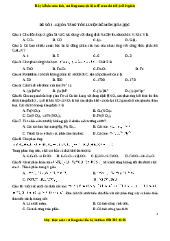 Bộ 13 đề thi thử THPT QG chuẩn môn Hóa học năm 2023 - GV Lê Đăng Khương có đáp án(Đề 3)
