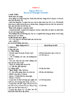 Giáo án Tuần 14 Tiếng việt 2 Kết nối tri thức