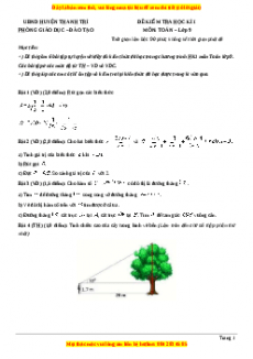 Đề thi học kì Toán 9 năm 2023 Huyện Thanh Trì