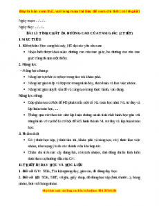 Giáo án Tính chất ba đường cao của một tam giác Toán 7 Cánh diều