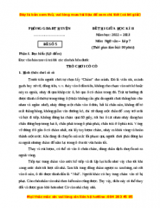 Đề thi giữa học kì 2 Ngữ Văn 7 Chân trời sáng tạo (Đề 5)