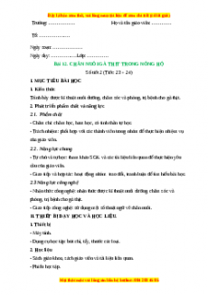 Giáo án Công nghệ 7 Bài 12 (Kết nối tri thức): Chăn nuôi gà thịt trong nông hộ
