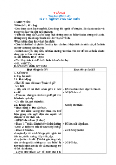 Giáo án Tuần 26 Tiếng việt 2 Kết nối tri thức