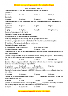 Bài tập trắc nghiệm cơ bản - nâng cao Tiếng Anh 11 - Nguyễn Ngọc Châu có đáp án