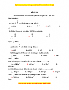 Bộ đề thi Toán 5 học kì 2 năm 2022 - 2023 - Đề 38