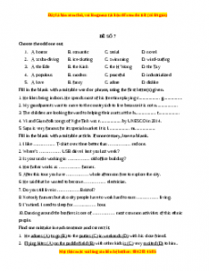 Đề thi Tiếng anh 8 giữa kì 1 năm 2023 - Đề 7