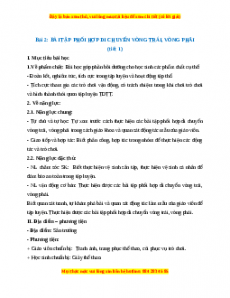 Giáo án Bài tập phối hợp di chuyển vòng trái, vòng phải Giáo dục thể chất 2 Kết nối tri thức