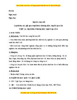 Giáo án Phương trình bậc nhất hai ẩn Toán 9 Học kì 2