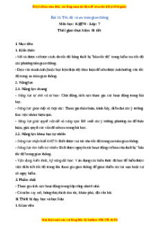 Giáo án Bài 11 Vật lí 7 Chân trời sáng tạo (2024): Tốc độ và an toàn giao thông