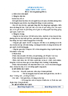 Giáo án Gió sông Hương Tiếng việt 3 Chân trời sáng tạo