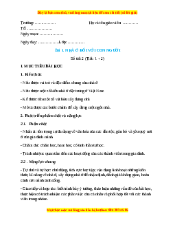 Giáo án Công nghệ 6 Bài 1 (Chân trời sáng tạo): Nhà ở đối với con người