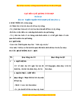 Giáo án HĐTN lớp 1 Tuần 29