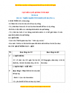 Giáo án HĐTN lớp 1 Tuần 29