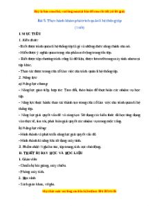 Giáo án Tin học 7 Cánh diều Chủ đề A Bài 5: Thực hành khám phá trình quản lí hệ thống tệp