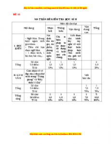 Đề thi cuối kì 2 Ngữ văn 11 (Đề 10)