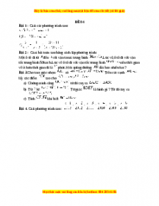 Đề thi giữa kì 2 Toán 8 năm 2023 - Đề 4