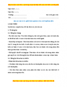 Giáo án Máu và hệ tuần hoàn của cơ thể người Sinh học 8 Kết nối tri thức