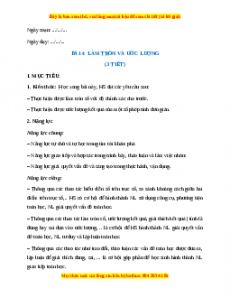 Giáo án Làm tròn và ước lượng Toán 7 Cánh diều