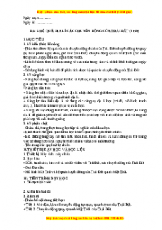 Giáo án Bài 5 Địa lí 10 Kết nối tri thức (2024): Hệ quả địa lía các chuyển động của trái đất