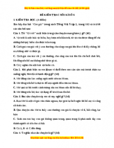 Đề thi cuối kì 2 Tiếng Việt lớp 5 năm 2023 (Đề 6)