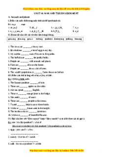 Bài tập Unit 16: MAN AND THE ENVIRONMENT - Giáo viên Mai Lan Hương đầy đủ đáp án