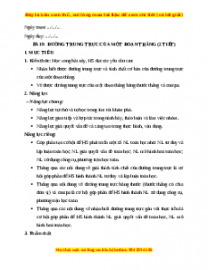 Giáo án Đường trung trực của một đoạn thẳng Toán 7 Cánh diều