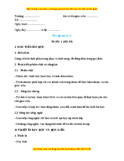 Giáo án Công nghệ 6 Ôn tập học kì 2 (Chân trời sáng tạo)