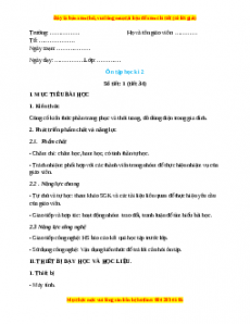 Giáo án Công nghệ 6 Ôn tập học kì 2 (Chân trời sáng tạo)