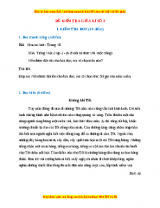 Đề thi cuối kì 2 Tiếng Việt lớp 2 Kết nối tri thức (Đề 3)