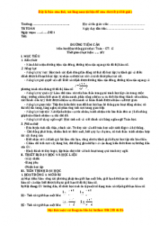 Giáo án Toán 12 học kì I Giải tích Bài 4: Đường tiệm cận