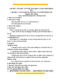 Giáo án Tin học 3 Cánh diều Bài 3: Em tập thao tác với thư mục