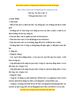 Giáo án Tin học 10 Bài 3 (Cánh diều): Thực hành một số ứng dụng của mạng máy tính