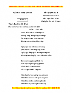 Đề thi cuối học kì 2 Ngữ Văn 7 Chân trời sáng tạo (Đề 2)