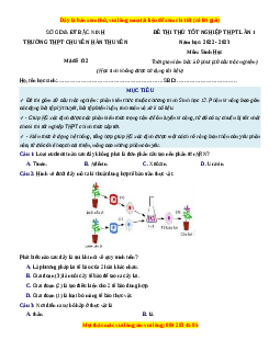 Đề thi thử Sinh học trường Hàn Thuyên - Bắc Ninh lần 1 năm 2023