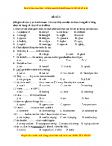 Đề thi Tiếng anh 8 giữa kì 1 năm 2023 - Đề 5
