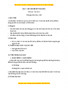 Giáo án Bài 7: Sắp xếp để tìm Tin học 3 Kết nối tri thức