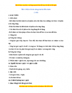 Giáo án Tin học 7 Cánh diều Chủ đề A Bài 4: Một số chức năng của hệ điều hành