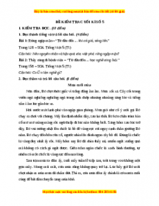 Đề thi cuối kì 1 Tiếng Việt lớp 5 năm 2023 (Đề 5)