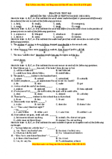 Đề luyện thi vào 10 môn Tiếng anh năm 2023 có đáp án (Đề 18)