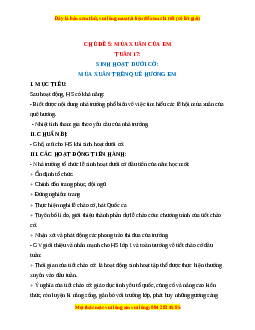 Giáo án HĐTN  1 Cánh diều Tuần 17