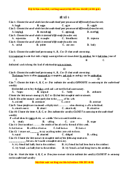Đề thi giữa kì 1 Tiếng anh 12 năm 2022 - 2023 (Đề 3)
