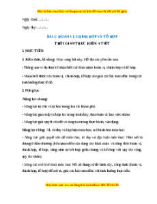 Giáo án Hoán vị, chỉnh hợp và tổ hợp Toán 10 Chân trời sáng tạo