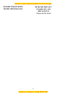 Bộ 52 Đề thi thử THPT Quốc Gia Lịch sử năm 2023 chọn lọc từ các trường