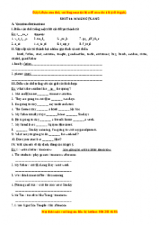 Bài tập Unit 14: MAKING PLANS - Giáo viên Mai Lan Hương đầy đủ đáp án