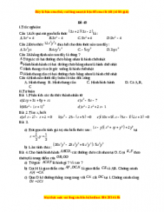 Đề thi giữa kì 1 Toán 8 năm 2023 - Đề 49